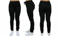 Galaxy By Harvic Loose Fit Cotton Stretch Twill Women's Cargo Joggers