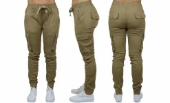 Galaxy By Harvic Loose Fit Cotton Stretch Twill Women's Cargo Joggers