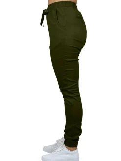 Galaxy By Harvic Loose Fit Stretch Twill Women's Joggers