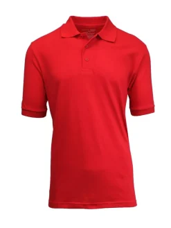Galaxy By Harvic School Uniform Short Sleeve Men's Pique Polo Shirt