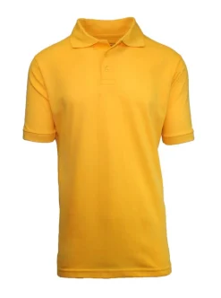 Galaxy By Harvic School Uniform Short Sleeve Men's Pique Polo Shirt