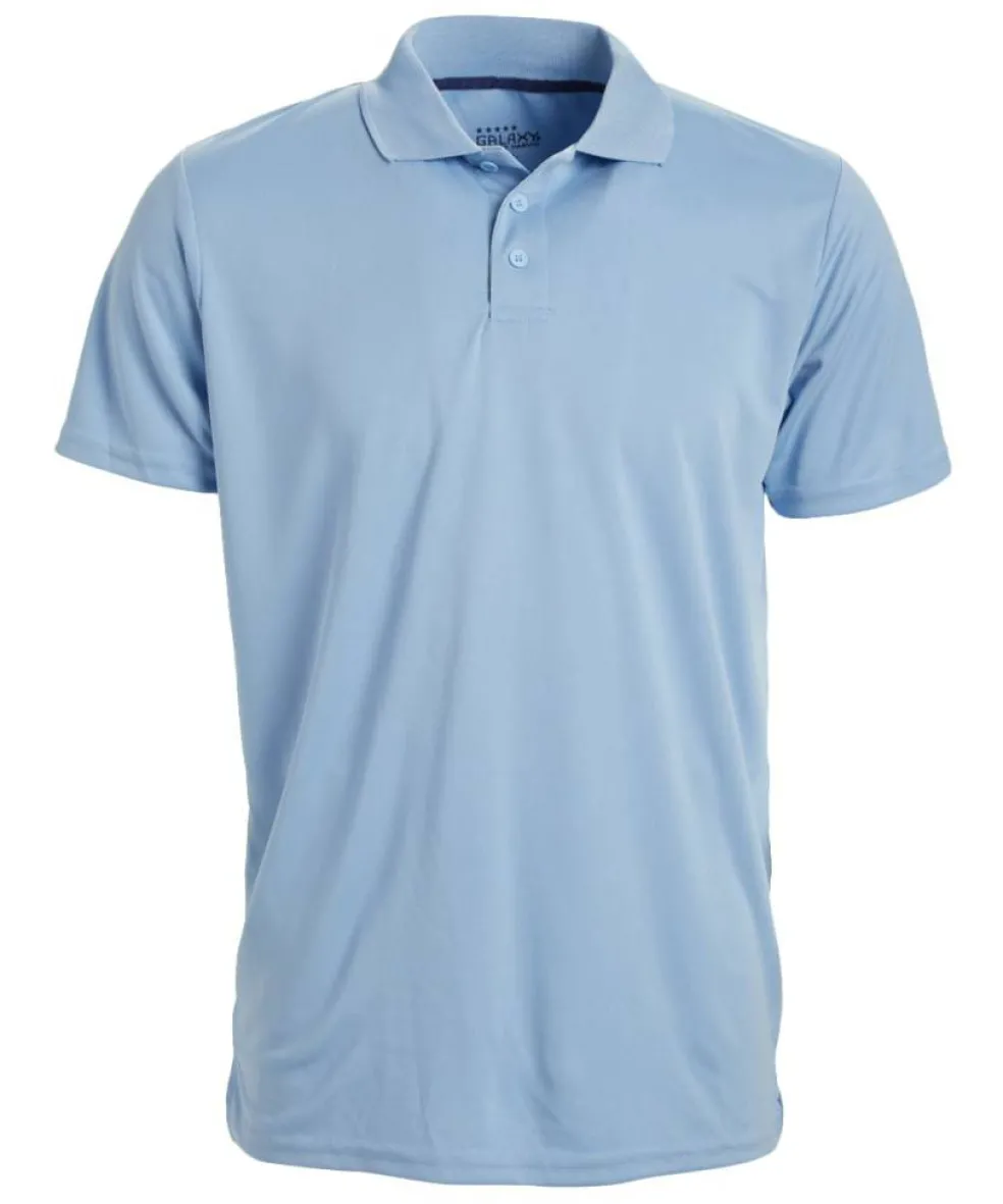 Galaxy by Harvic Tagless Dry-Fit Moisture-Wicking Men's Polo Shirt