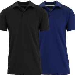 Galaxy by Harvic Tagless Dry-Fit Moisture-Wicking Men's Polo Shirt 2 Pack