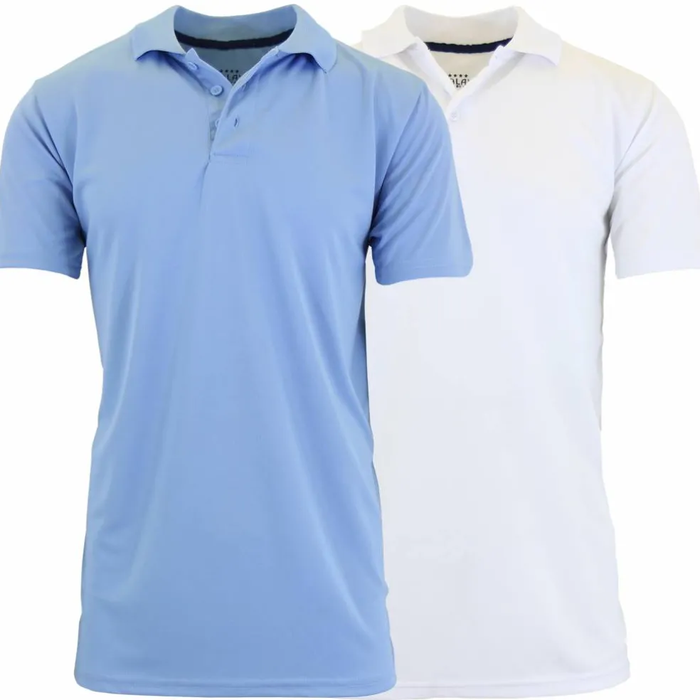 Galaxy by Harvic Tagless Dry-Fit Moisture-Wicking Men's Polo Shirt 2 Pack