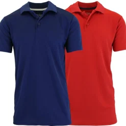 Galaxy by Harvic Tagless Dry-Fit Moisture-Wicking Men's Polo Shirt 2 Pack
