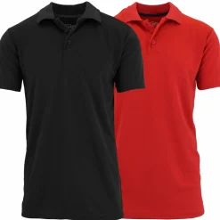 Galaxy by Harvic Tagless Dry-Fit Moisture-Wicking Men's Polo Shirt 2 Pack