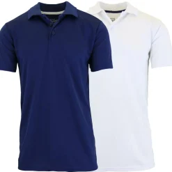 Galaxy by Harvic Tagless Dry-Fit Moisture-Wicking Men's Polo Shirt 2 Pack