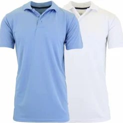 Galaxy by Harvic Tagless Dry-Fit Moisture-Wicking Men's Polo Shirt 2 Pack