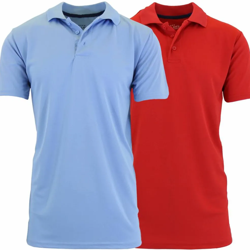 Galaxy by Harvic Tagless Dry-Fit Moisture-Wicking Men's Polo Shirt 2 Pack