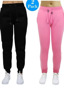 Galaxy by Harvic Women’s Slim Fit Heavyweight Fleece-Lined Joggers 2 Pack