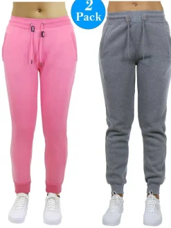 Galaxy by Harvic Women’s Slim Fit Heavyweight Fleece-Lined Joggers 2 Pack
