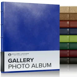 Gallery Leather Photo Album 4x6-3 Ring Binder Photo Album, 60 Pages for 120 Photos, Fillable, Can Fit 8x10 and 5x7 Photos, Handcrafted - 11.75 x 10.5 "