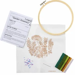 6" Garden Greenery Embroidery Kit by Loops & Threads®