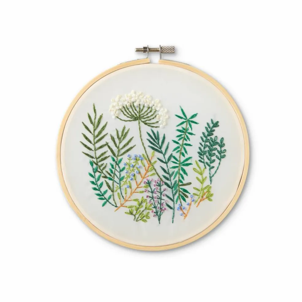 6" Garden Greenery Embroidery Kit by Loops & Threads®