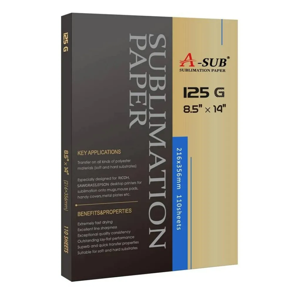125g A-SUB Sublimation Paper in Multiple Sizes