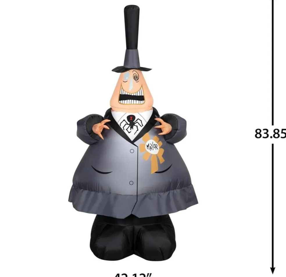 7' Gemmy Airblown Animated Inflatable Nightmare Before Christmas Mayor w/ Rotating Head Yard Decoration 557314