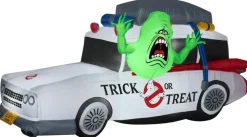 7' Gemmy Airblown Ghostbuster's Ecto-1 Mobile w/ Slimer Yard Decoration 552108