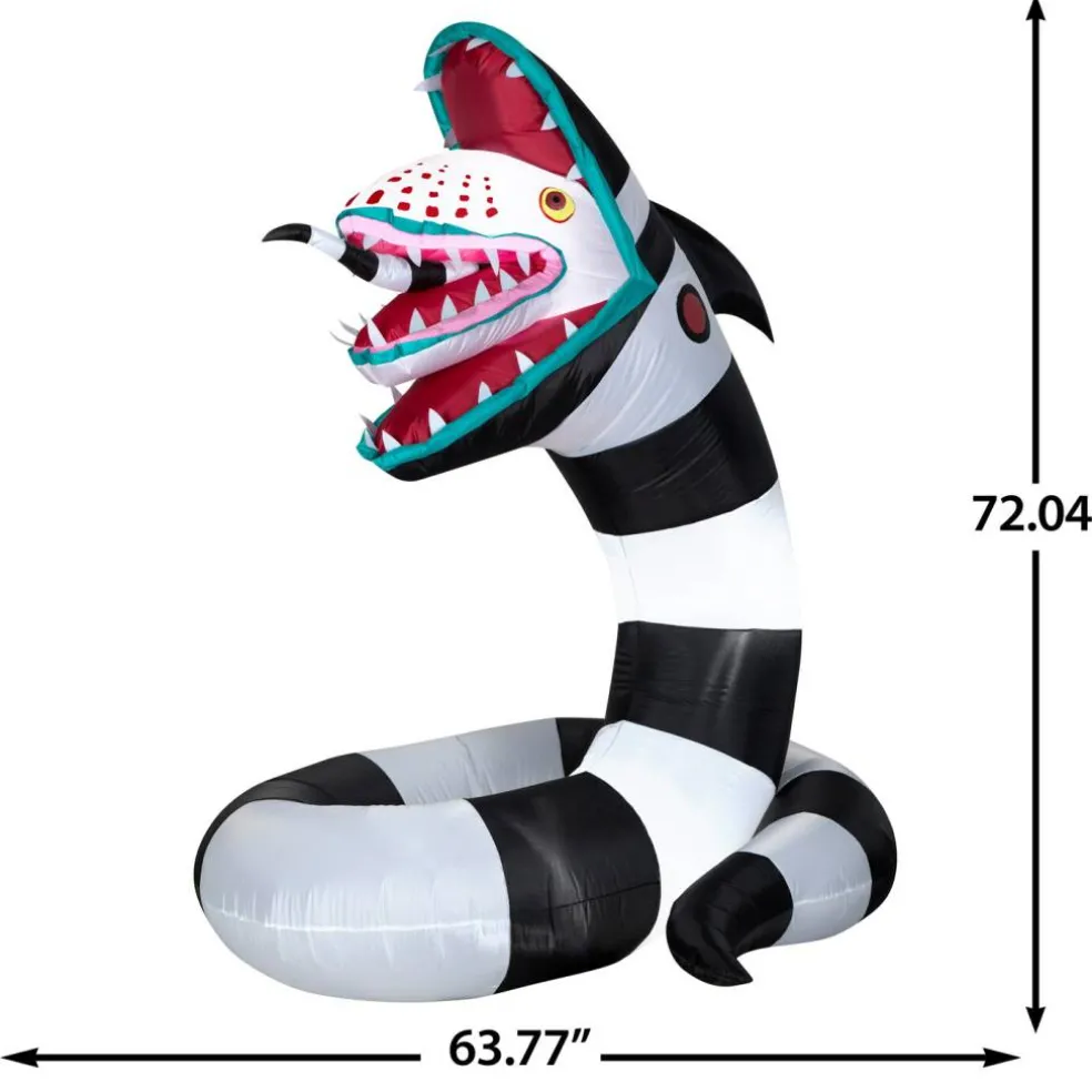 6' Gemmy Airblown Inflatable Halloween Beetlejuice Sandworm Yard Decoration 227862