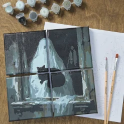 Ghost & Black Cat in Window Paint-by-Number Gallery Mini Kit by Artist's Loft®