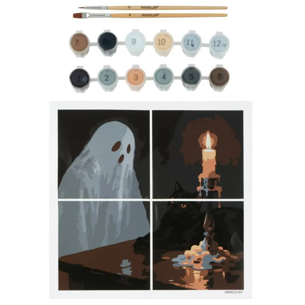 Ghost & Black Cat Paint-by-Number Gallery Mini Kit by Artist's Loft®