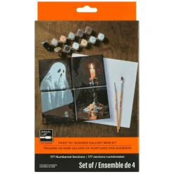 Ghost & Black Cat Paint-by-Number Gallery Mini Kit by Artist's Loft®