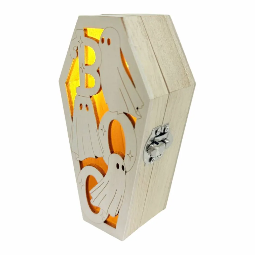 4.5" Ghost Coffin DIY LED Wood Décor by Make Market®