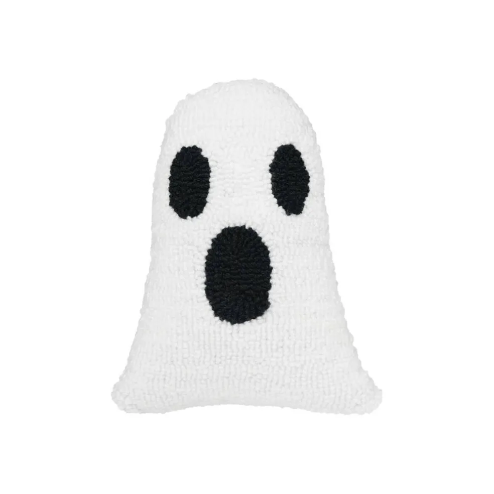 Ghost Shaped Halloween Hooked Small/Petite Accent Pillow, 8" x 10"