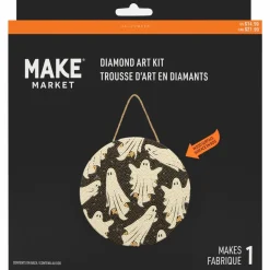 8" Ghosts Round Wood Plaque Diamond Art Kit by Make MarketĀ®