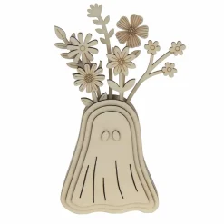 8.75" Ghost Vase with Flowers Layered DIY Wood Décor by Make Market®