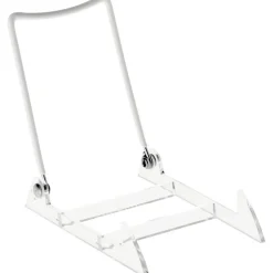 Gibson Holders 3PL Adjustable White Wire and Clear Acrylic Display Easel, 3.875" W x 5.375" D x 5.25" H