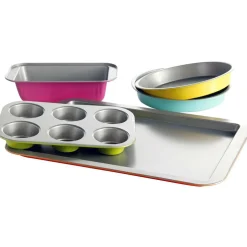 Gibson Home Color Splash Lyneham 5-Piece Carbon Steel Bakeware Set
