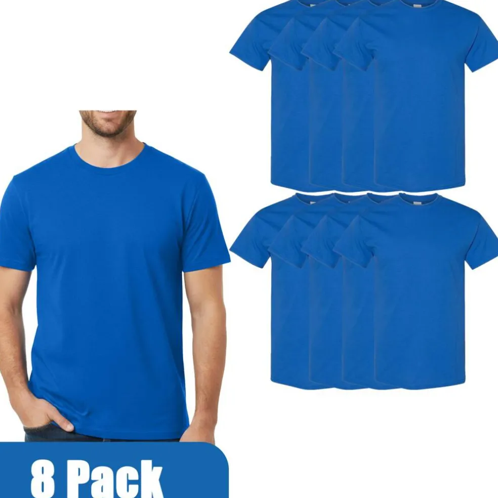Gildan Heavy Cotton Blank Assorted T-Shirt, Casual 8 Pack Tee