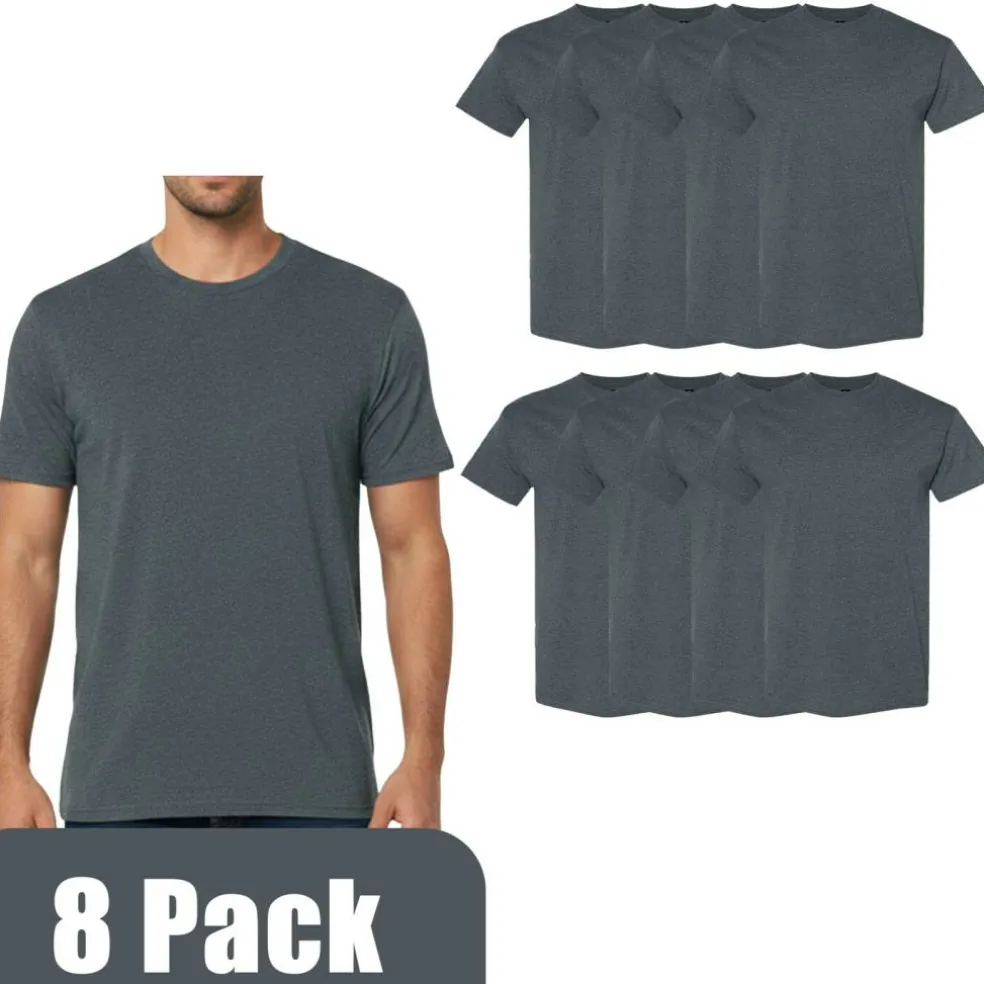 Gildan Heavy Cotton Blank Assorted T-Shirt, Casual 8 Pack Tee