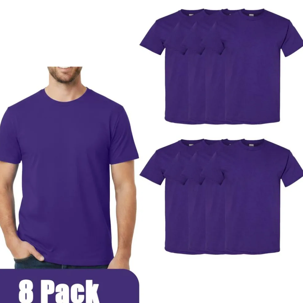 Gildan Heavy Cotton Blank Assorted T-Shirt, Casual 8 Pack Tee