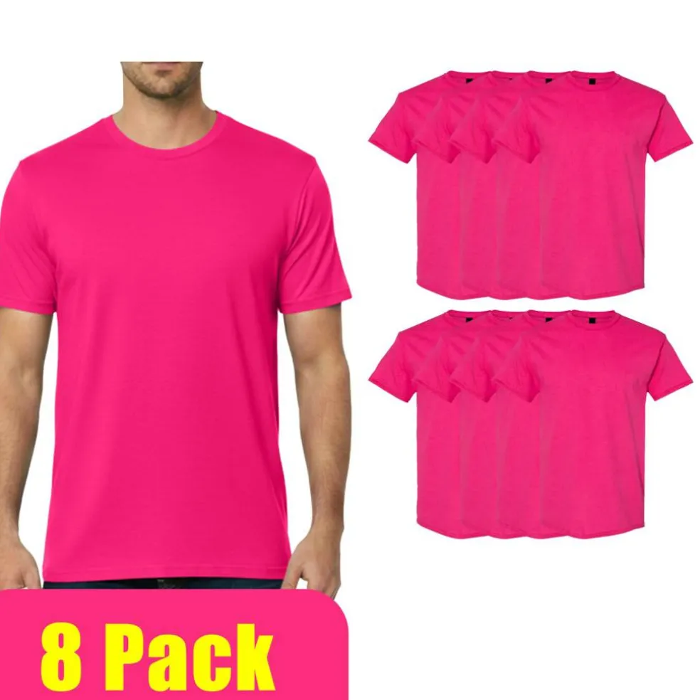 Gildan Heavy Cotton Blank Assorted T-Shirt, Casual 8 Pack Tee