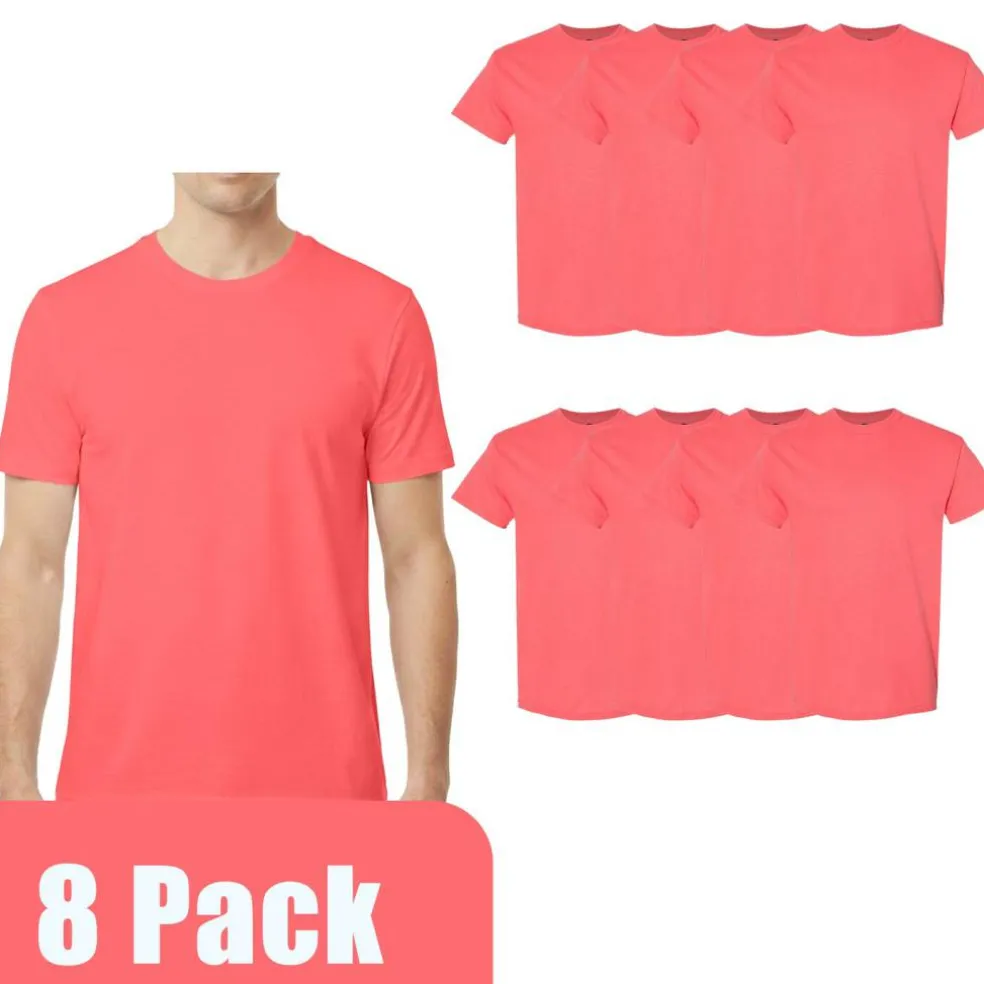 Gildan Heavy Cotton Blank Assorted T-Shirt, Casual 8 Pack Tee