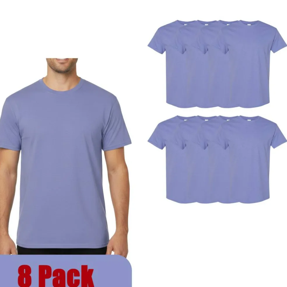Gildan Heavy Cotton Blank Assorted T-Shirt, Casual 8 Pack Tee