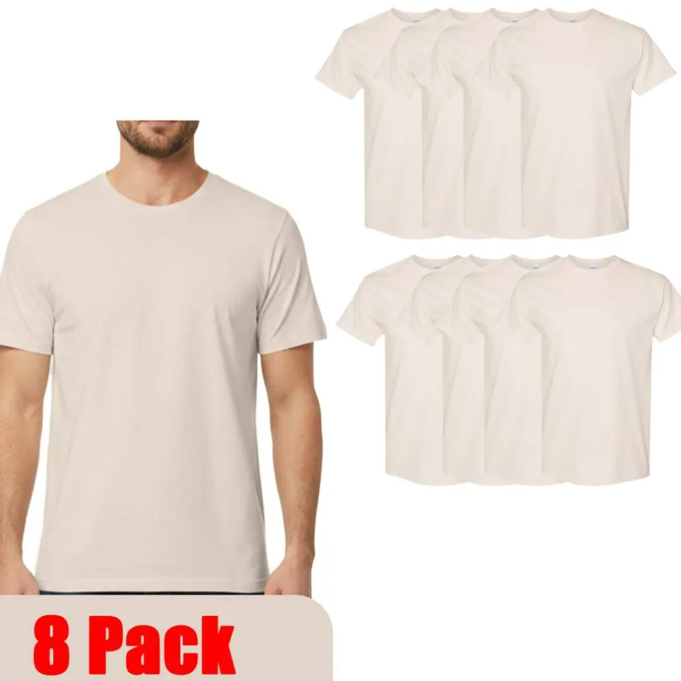 Gildan Heavy Cotton Blank Assorted T-Shirt, Casual 8 Pack Tee