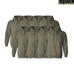 Gildan Men's Heavy Blend Fleece Hooded Sweatshirt, Everyday Pullover Pocket Hoodie, 8 Pack