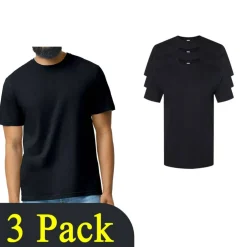 Gildan Softstyle Midweight Cotton Black T-Shirt, Adult Mix Pack Tee
