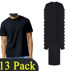 Gildan Softstyle Midweight Cotton Black T-Shirt, Adult Mix Pack Tee