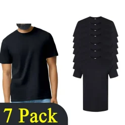 Gildan Softstyle Midweight Cotton Black T-Shirt, Adult Mix Pack Tee