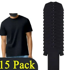 Gildan Softstyle Midweight Cotton Black T-Shirt, Adult Mix Pack Tee