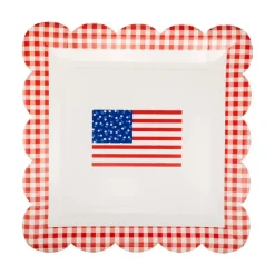 Gingham Flag Paper Plate