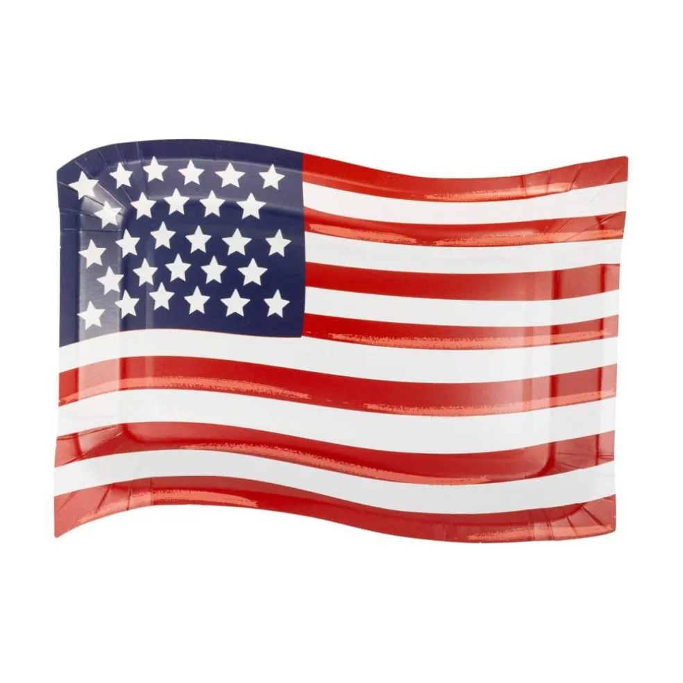 Gingham Flag Paper Plate