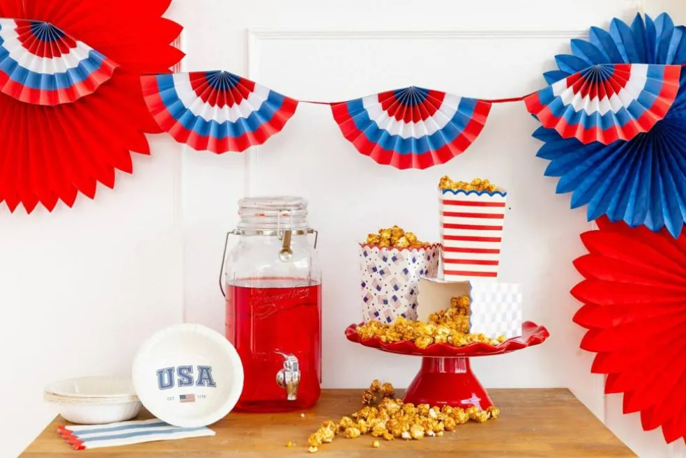 Gingham Flag Paper Plate