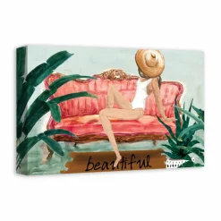 Girl on Chaise Canvas Wall Art