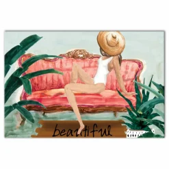 Girl on Chaise Canvas Wall Art