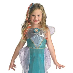 Girl's Ariel Deluxe Little Mermaid Costume Dress with Headband