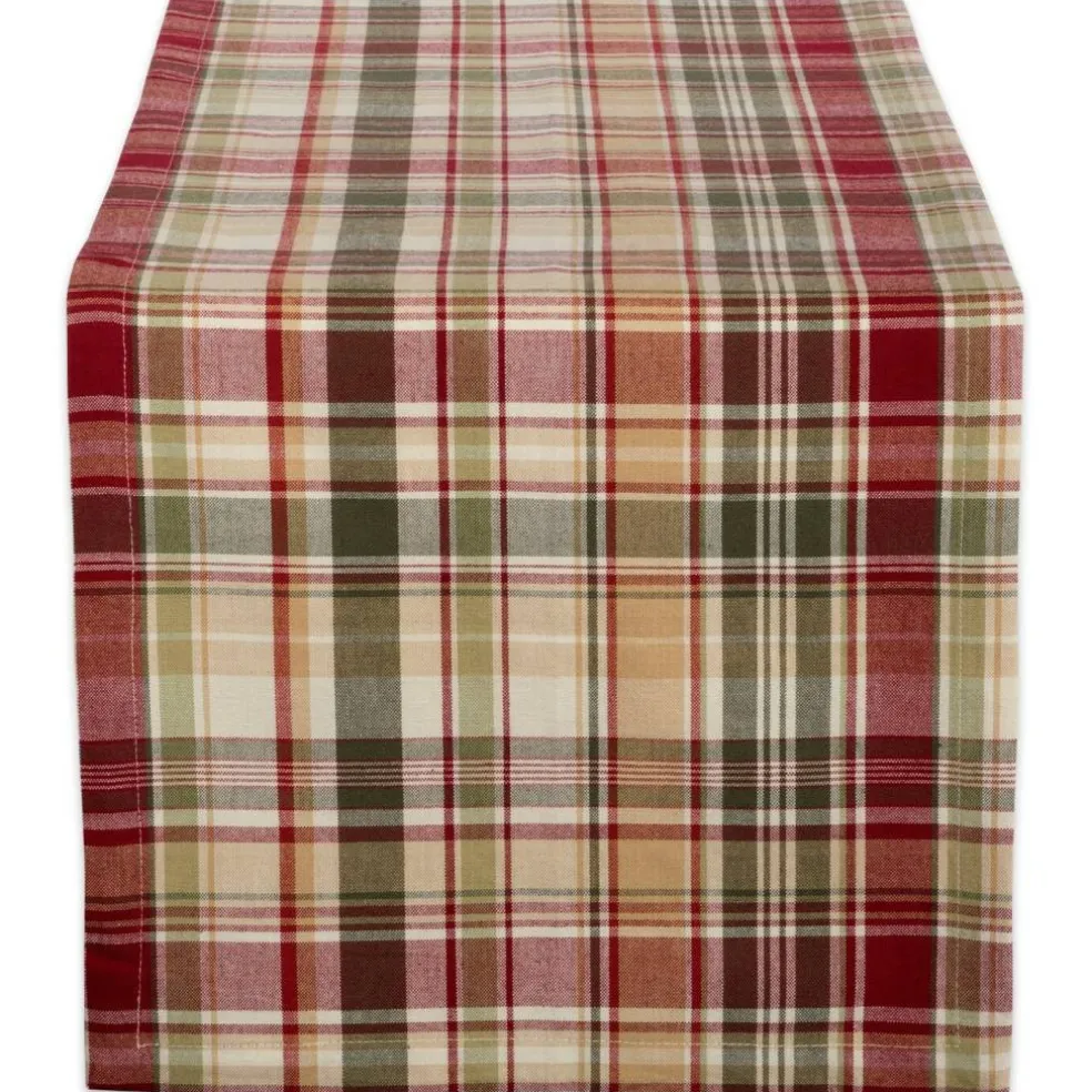Give Thanks Plaid Fall Table Decor, Autumn & Thanksgiving Tabletop Linens, 14x72 Table Runner